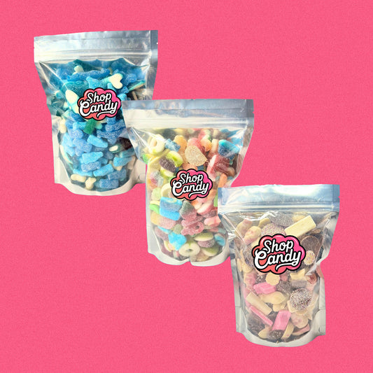 3kg: 1kg Blue + 1kg Fizzy + 1kg Chocolate