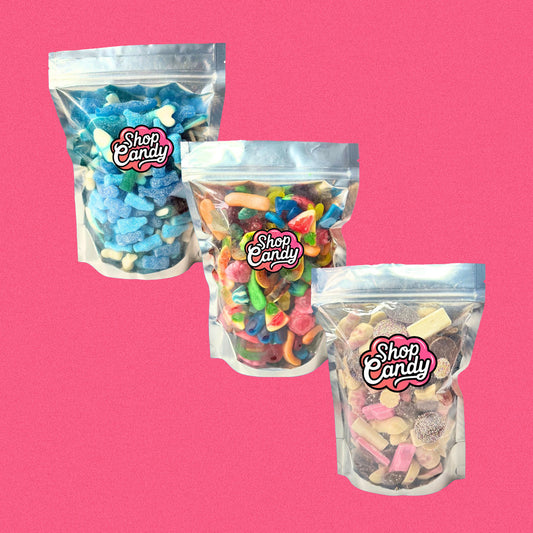 3kg: 1kg Blue + 1kg Jelly + 1kg Chocolate