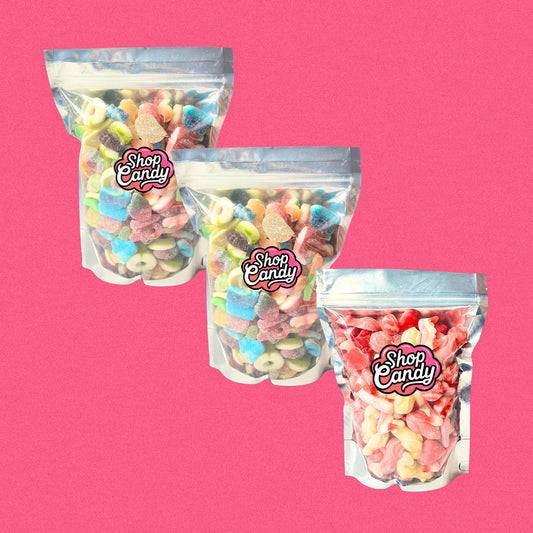 3kg: 1kg Fizzy + 1kg Fizzy + 1kg Pink