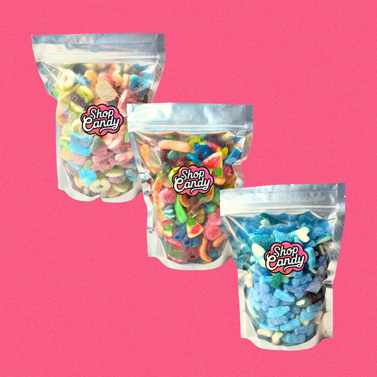 3kg: 1kg Fizzy + 1kg Jelly + 1kg Blue