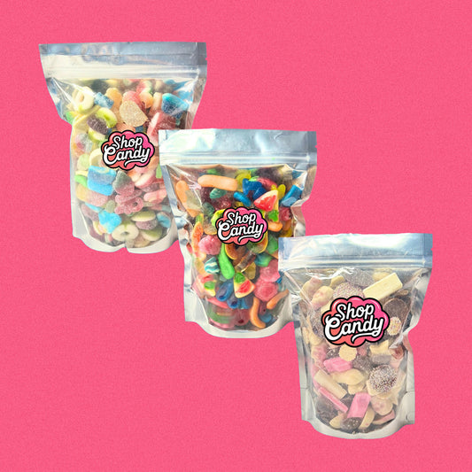 3kg: 1kg Fizzy + 1kg Jelly + 1kg Chocolate