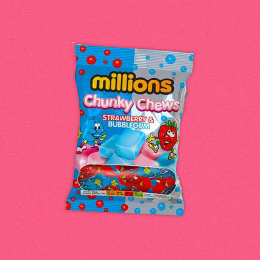 Millions Chunky Chews Strawberry & Bubblegum - 150g
