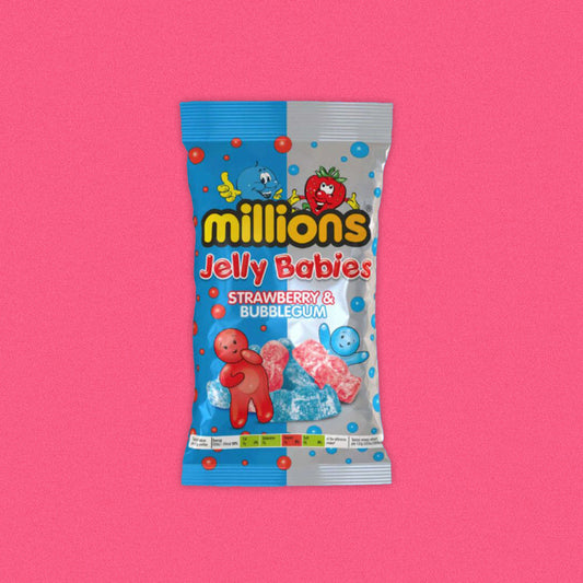 Millions Strawberry Bubblegum Jelly Babies - 190g