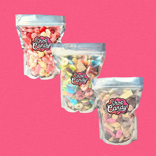 3kg: 1kg Pink + 1kg Fizzy + 1kg Chocolate